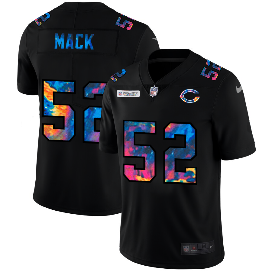 NFL Chicago Bears #52 Khalil Mack Men Nike MultiColor Black 2020  Crucial Catch Vapor Untouchable Limited Jersey